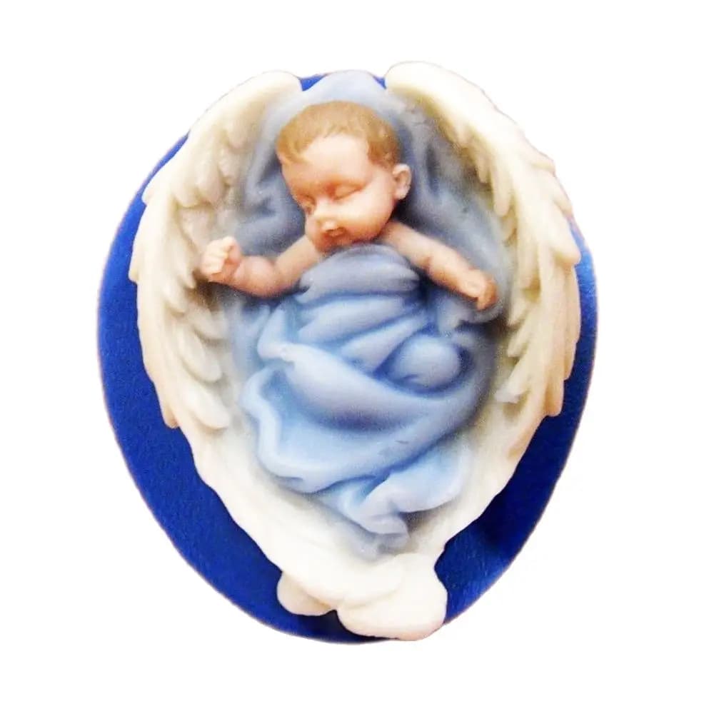 3D Baby Sleeping Wings Stampo in silicone Ali d'angelo Guardia Baby Fondente Glassa Stampo Torta Topping Candela Sapone Fai da te