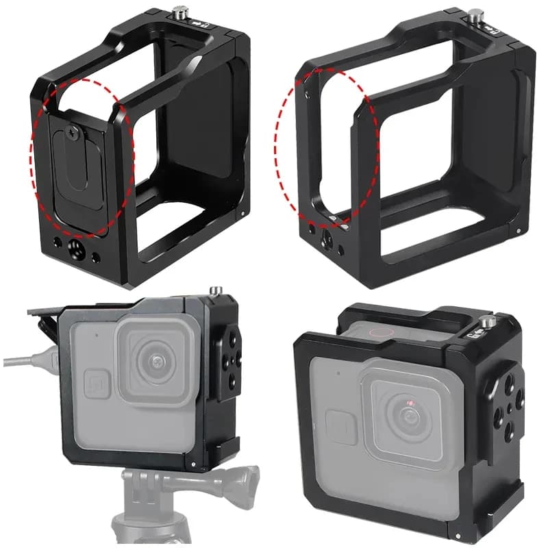 FEICHAO Camera cage for GoPro Hero 11 Black Mini Action Sports Camera Protective frame with battery cover 1/4 Cold tobog support