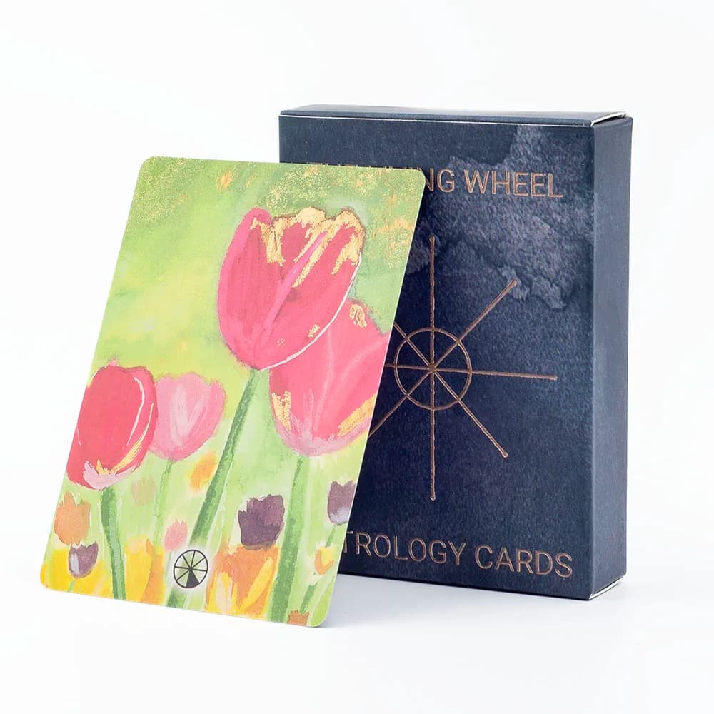 The Living Wheel Astrology Cards 55 Carte Oracle Mazzo per predizione e divinazione Perfetta per giochi da tavolo 8,8 * 6,3 cm