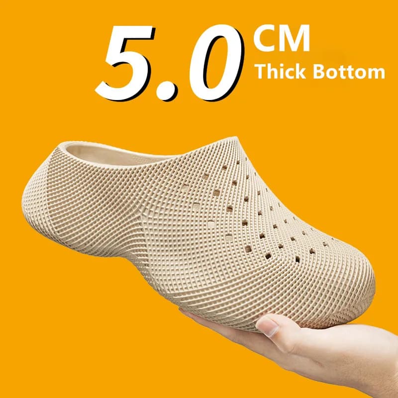 2026 New Summer Fashion Couple Outdoor Thick Bottom Hole Shoes Slippers EVA Baotou Men's Sandals Luxury Beach Men Garden Shoes