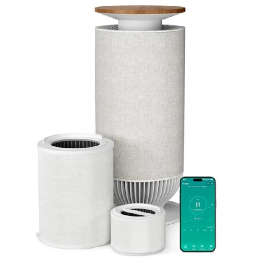 Purificatore d'aria per animali domestici per ambienti di grandi dimensioni, sistema HEPA doppio H13 H11, difesa a 7 stadi, contro odori di pelliccia pesante, per tessuti e mobili, anti-morso