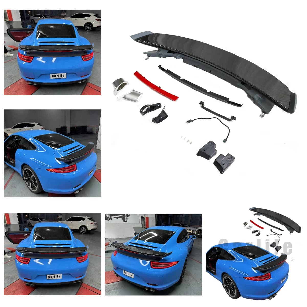 Body Kit Modified Escalate Refit for Carbon Fiber Electric Lifting Rear Diffuser with Light for 911 2011-2015