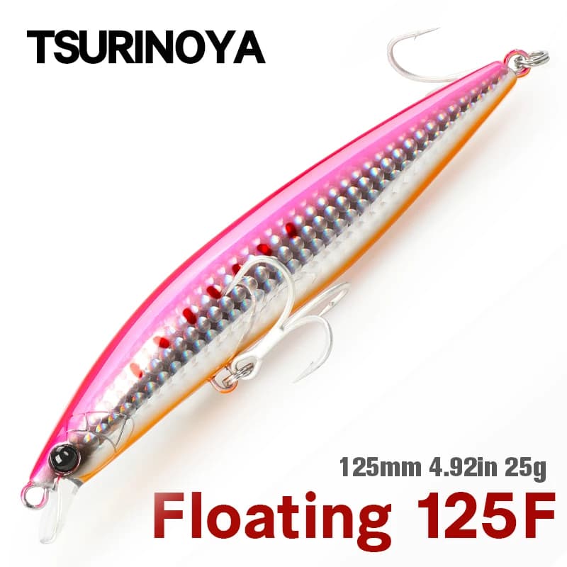 TSURINOYA Forte STINGER 125F Colata Ultra Lunga Galleggiante Minnow 125mm 25g Ad Alta Resistenza Acqua Salata Spigola Esche Dure Artificiali