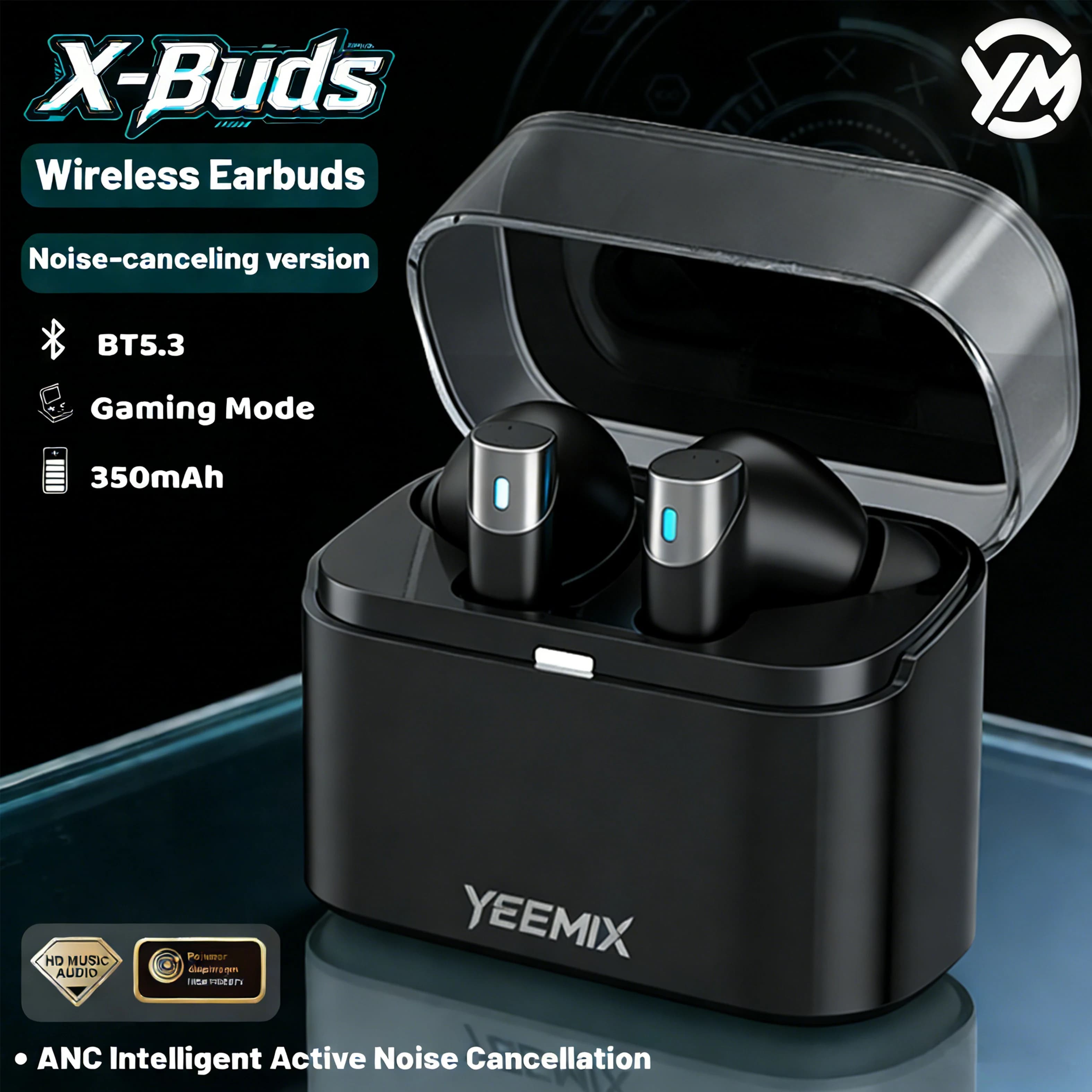 Bluetooth 5.3 Headphones with Active Noise Cancellation (ANC), Bluetooth 5.3 Headphones with ENC Call Noise Reduction, 13mm Driver