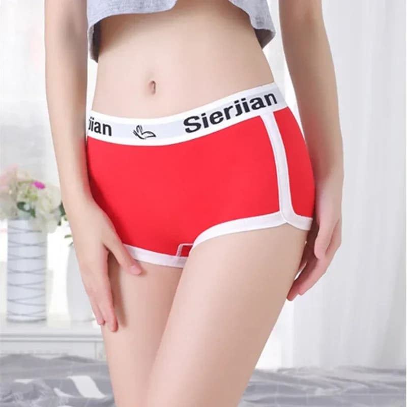 Boxer da donna Anti-esposizione in cotone stile sportivo intimo moda Lingerie cintura lettera Plus Size Boxer da ragazza