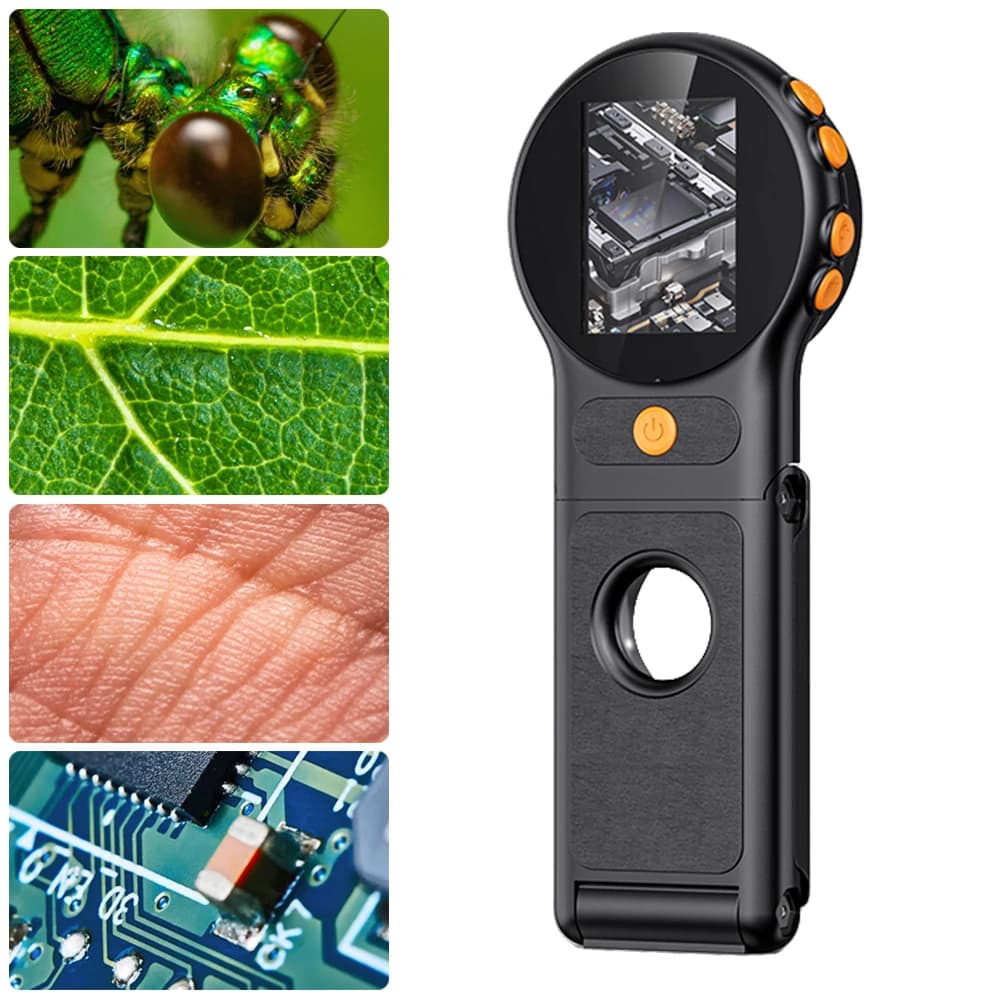 Microscopio Digitale Portatile con Ingrandimento 500X e LED, Schermo IPS da 2 Pollici, Fotocamera per Microscopio per Casa e Ufficio