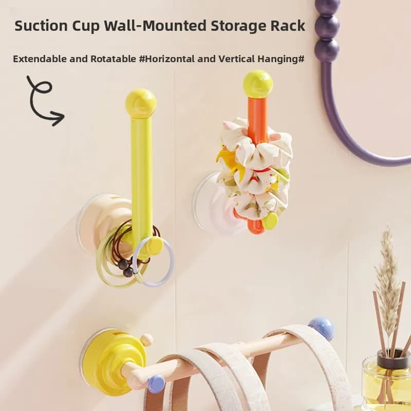 Moderno Porta Elastici per Capelli a Ventosa, Gancio per Accessori per Capelli, Senza Foratura Richiesta