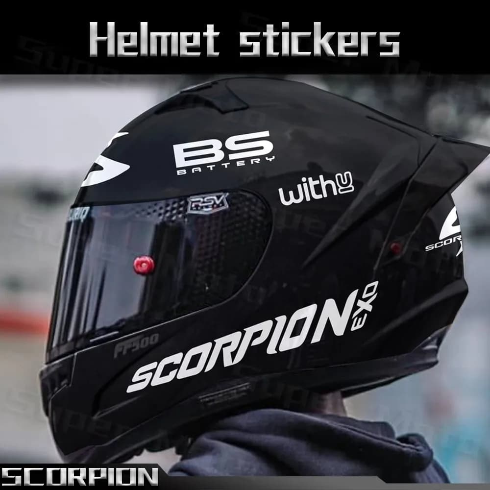 Casco moto adesivo UV scorpione EXO decalcomania accessori decorativi impermeabili per Kawasaki BMW Yamaha Aprilia Honda Suzuki