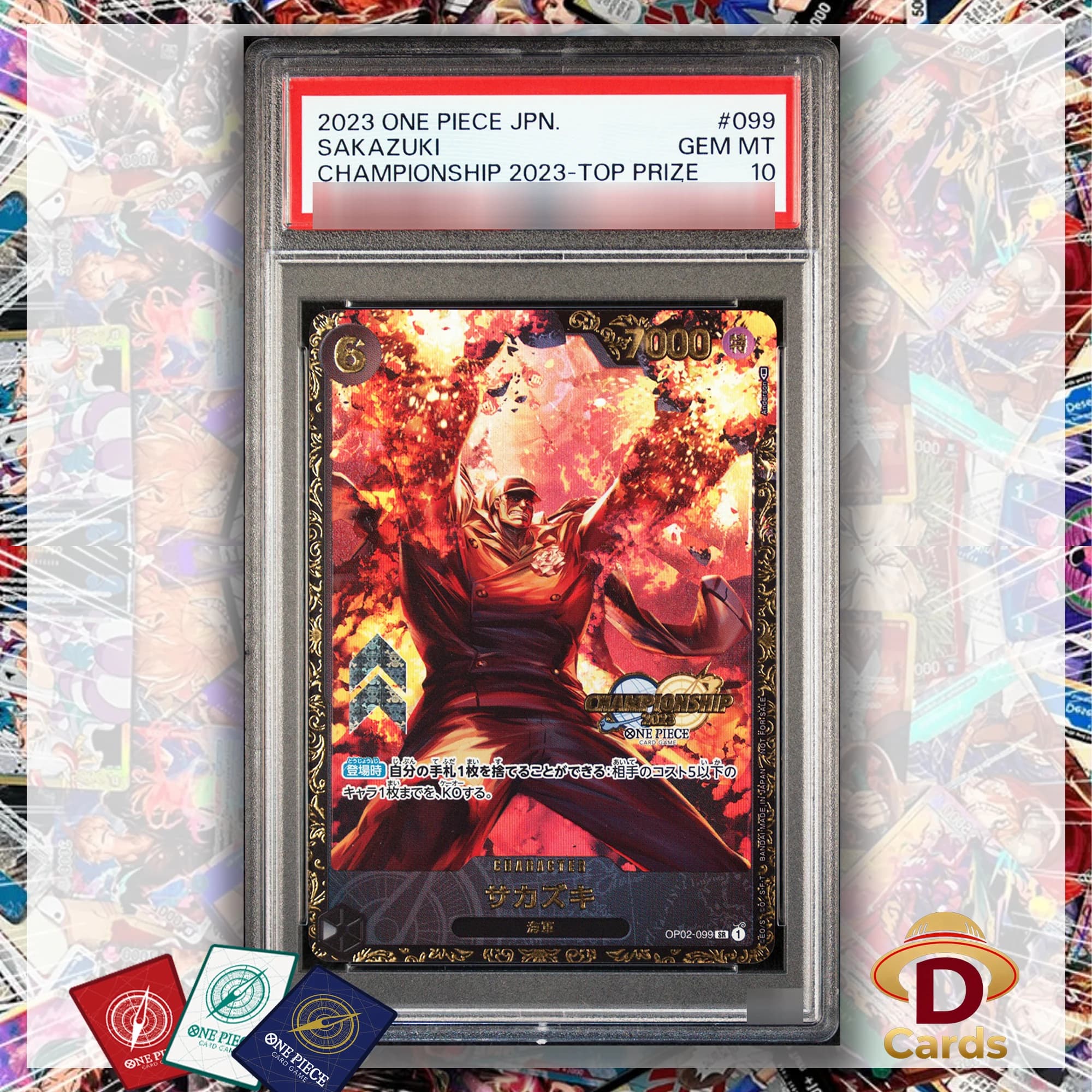 EN/JP One Piece Promo Offline Regional Top 16 Sakazuki # OP02-099 MINT/NM-MT Carte Foil da Collezione, Carte Proxy Replica Anime per Giochi