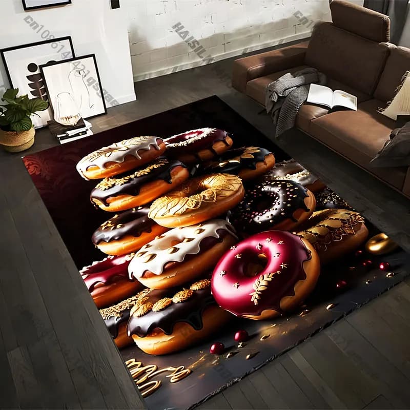 Luxury decorative carpets with donuts in 21 sizes and printed decorations, adult yoga mats, living room decorations, custom mat