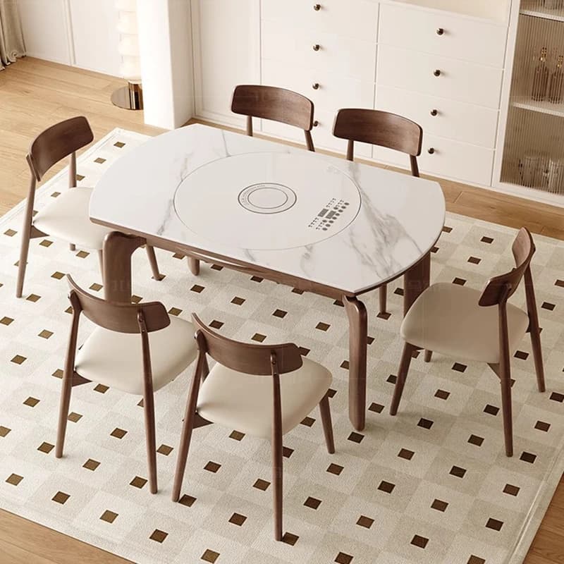 Meccanismo di estensione estensibile Gambe del tavolo da pranzo Tavolo da pranzo pieghevole rotondo in legno Design multifunzionale Mesa Mobili per la casa