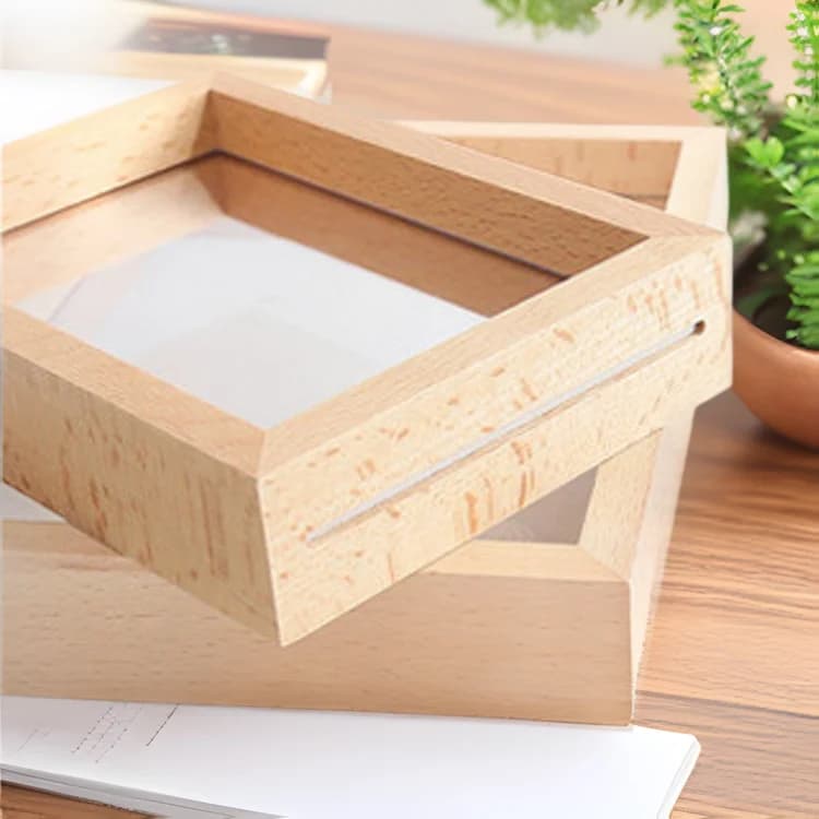 68 Inch Large Real Wood Picture Frame Creative Double-Sided Carving Wooden Frame Rectangle Modern Simple Style Home Decoration