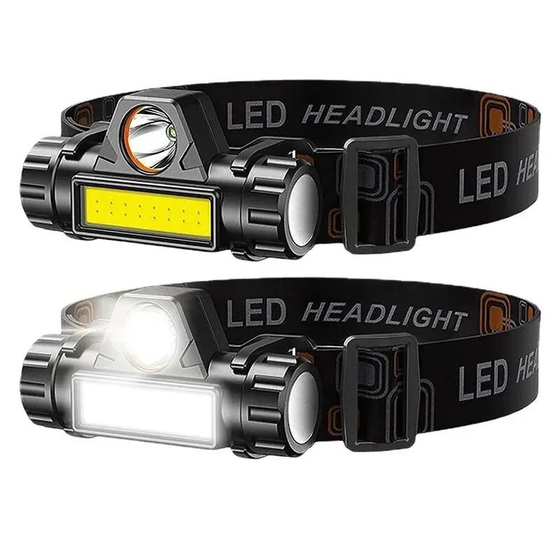 Rechargeable COB LED USB Strong Magnetic Headlight Powerful Waterproof Super Bright Front Flashlight for Outdoor Fishing