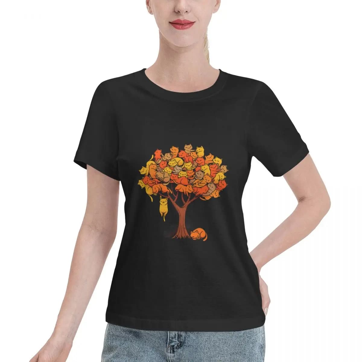 Premium Fabric Cat Tree By Tobe Fonseca Women's T-shirt Lightweight Outfit Soft Skin Friendly Top