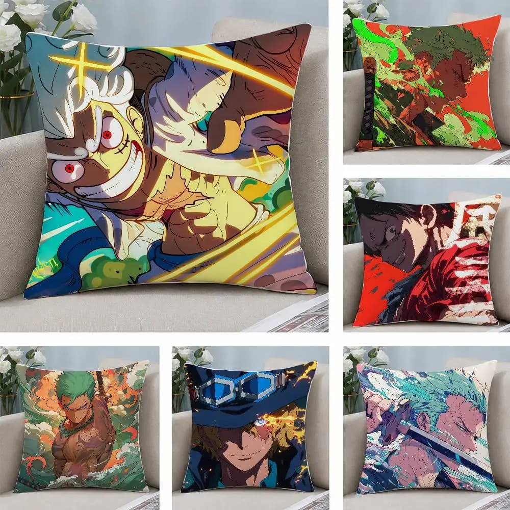 One Piece Silvers Rayleigh Anime Plush Pillow Cover Soft Short Plush Cushion Cover For Sofa Bedroom Home Decor Gift Decoration