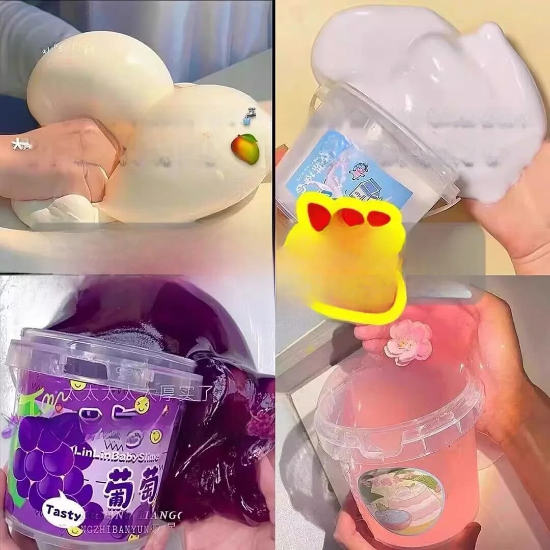 Slime in Secchio Grande Economico, Giocattolo con Acqua Finta, Colla a Bolle Economica, Stampo in Silicone per Bambini, Pasta Modellabile Educativa per Intrattenimento