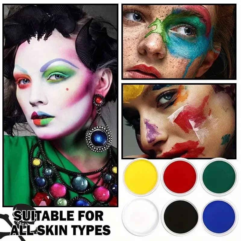 30g Monochrome Water Soluble Face Body Paint Vibrant DIY Makeup for Christmas Parties Long-Lasting Professional Quality Cosmetic