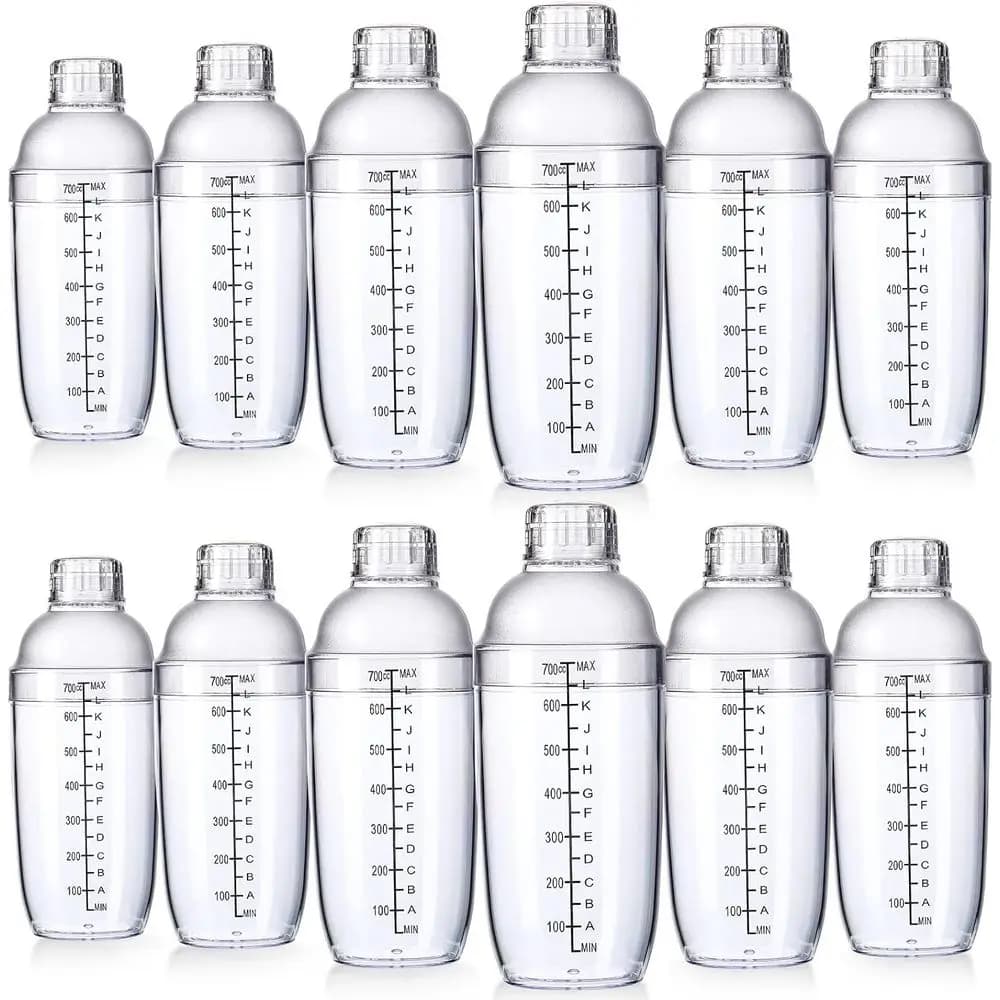 Shaker per Cocktail in Plastica con Scala Graduata, Coperchio con Filtro e Misurazione, 700 Cc/24 oz