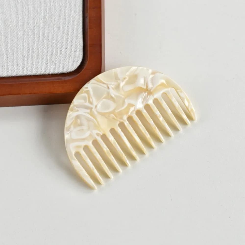 Colorful Hair Straightening Comb Half-Round Acetate Hair Styling Combs Compact Anti Static Massage Hair Brushes