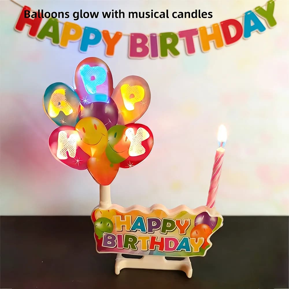 Candela musicale con suono realistico, design affascinante e luminoso, perfetta per la decorazione di scene di feste di compleanno per bambini.