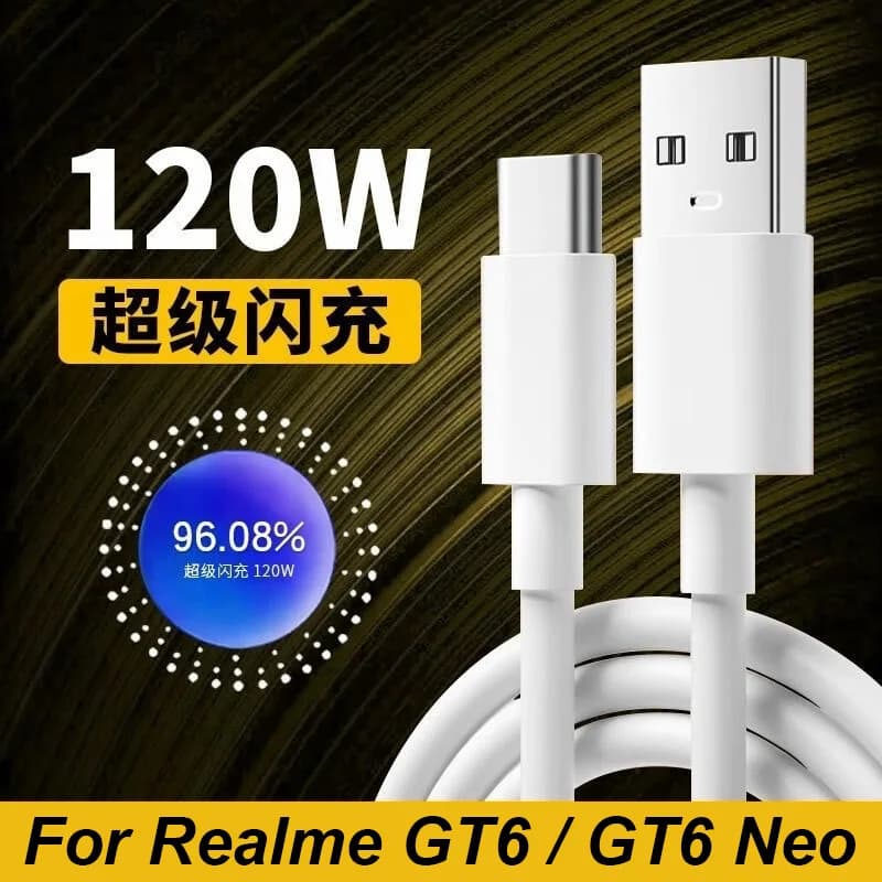 Cavo di ricarica rapido Supervooc USB tipo C 120W 12A per cavo dati OPPO Realme GT6 / GT6 Neo Find X8 Ultra X7 X6 X5