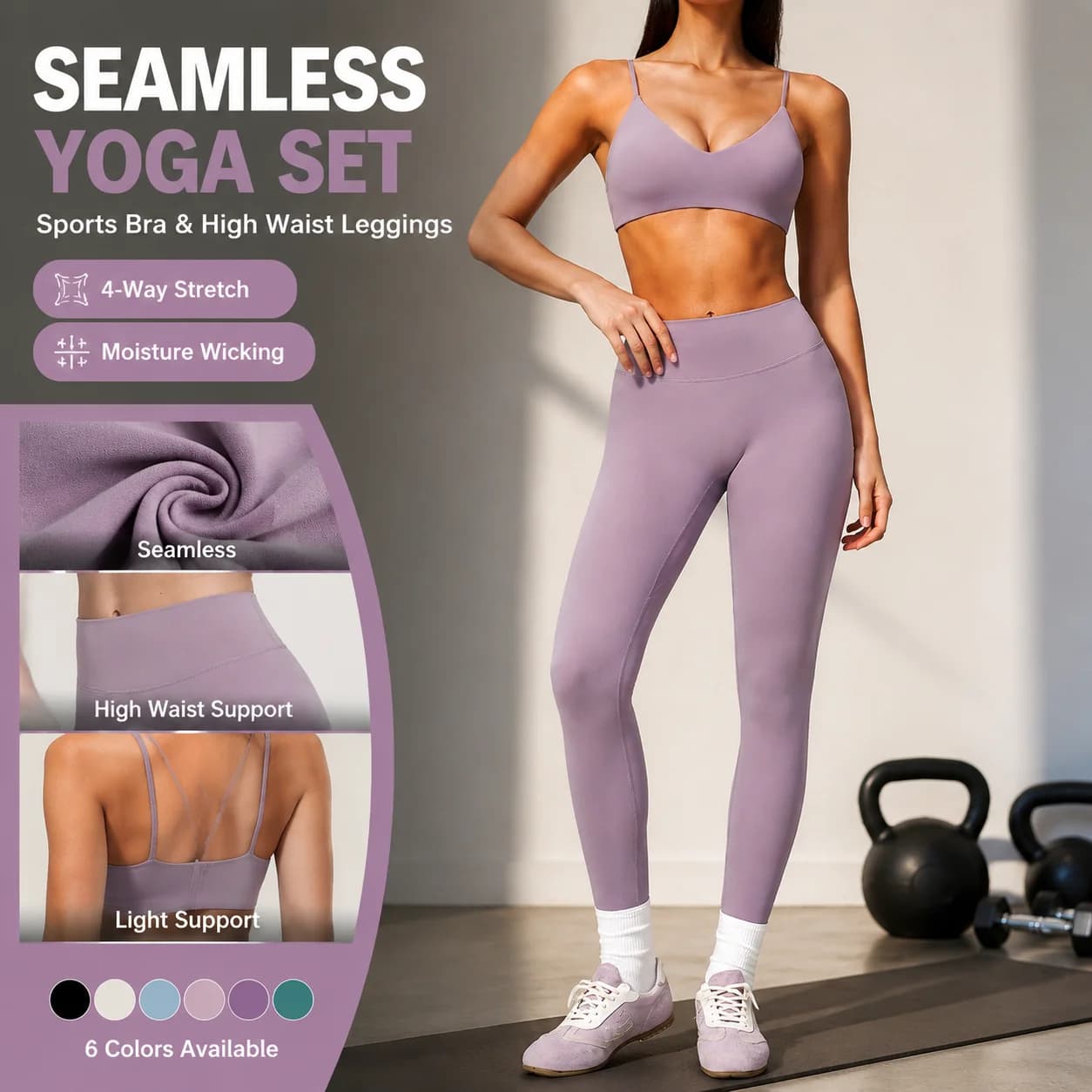 Women Yoga Set Sports Bra High Waist Leggings 2 Piece Gym Fitness Workout Athletic Wear Seamless Soft Quick Dry Activewear Suit