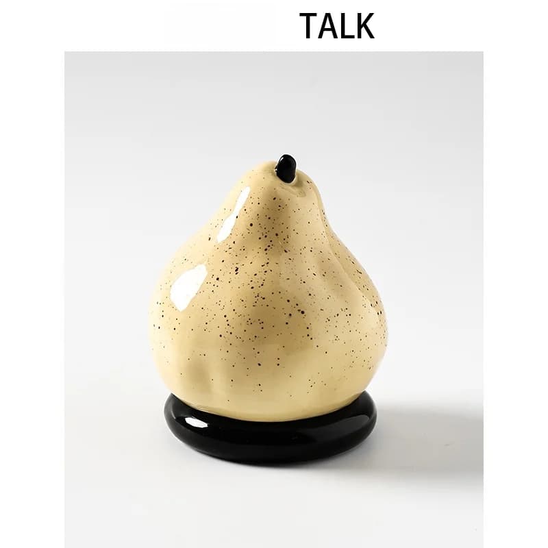 Portastuzzolini di Lusso Creativo a Forma di Pera, Contenitore Elegante in Ceramica per Stuzzolini, Bastoncini di Cotone e Filo Interdentale