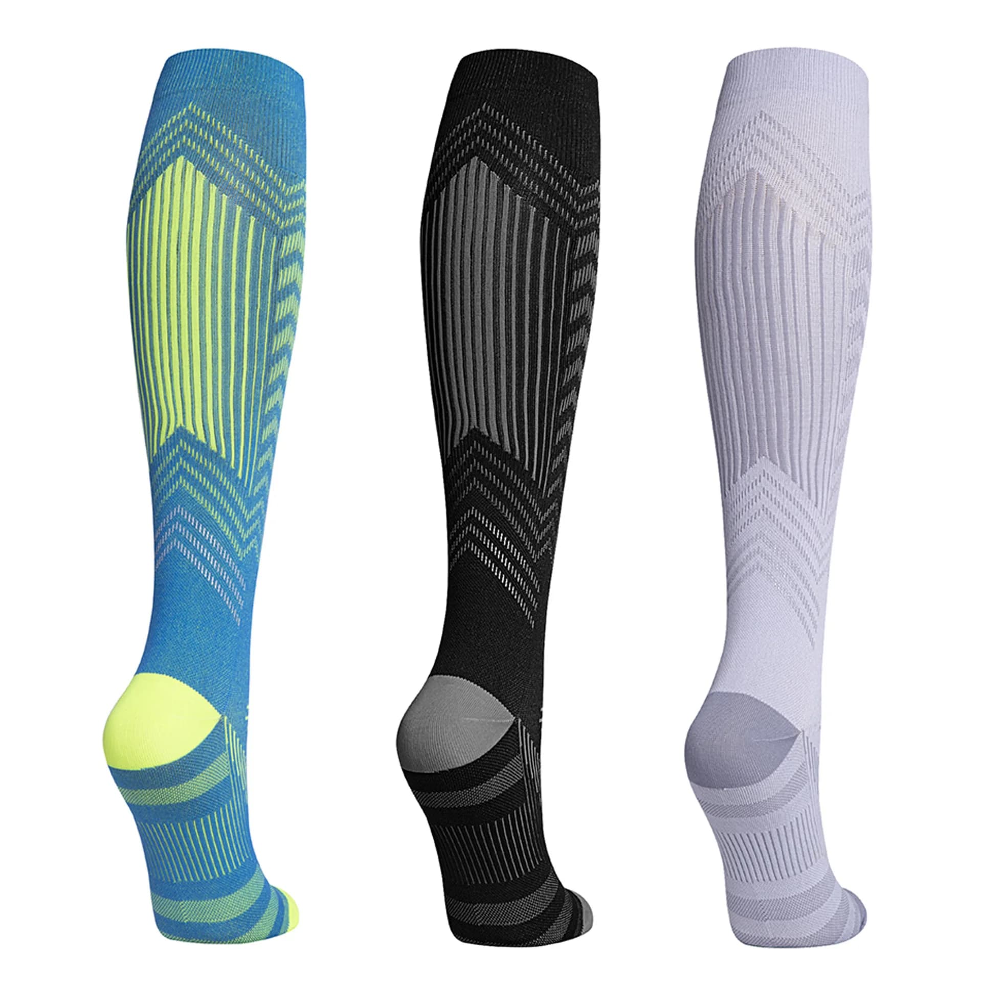 Kes professional sports pressure socks, pressure calve socks with rope for jumping, cycling compression sock at night reflective stripes