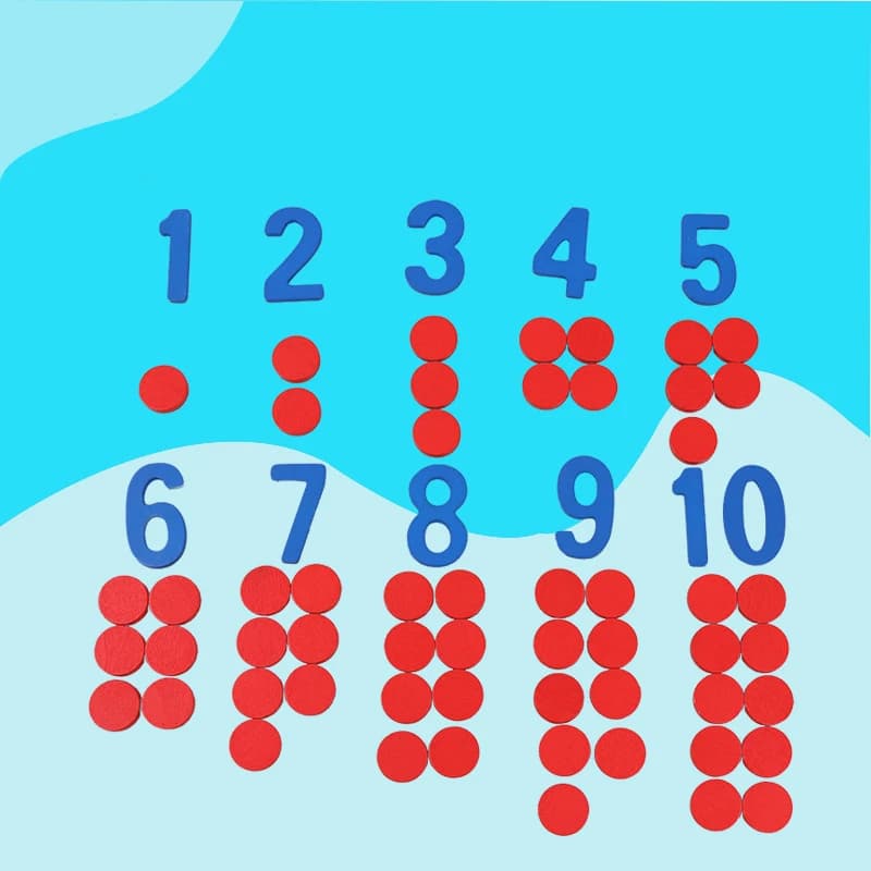 Carte cognitive Montessori in legno per bambini Conteggio dei numeri Gioco di matematica Giocattoli educativi per bambini Formazione prescolare della prima infanzia