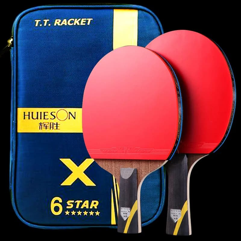 Huieson 5/6 Star Ping Pong Rack Offensive Carbon Ping Pong Rack with Case