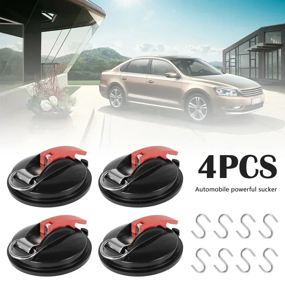 1/4 Pezzi Ultimo Modello Potente Ancoraggio a Ventosa con Gancio a S, Supporto Multifunzione per Auto e Tende