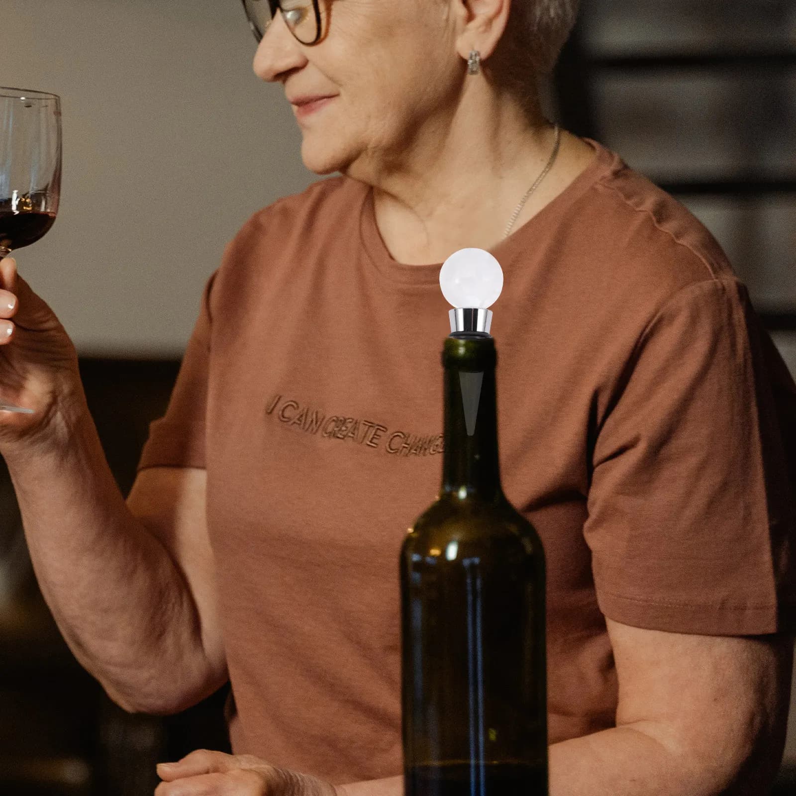 Tappo per Bottiglia di Vino a Sfera di Cristallo, Decorativo in Lega, Sigillo Ermetico Salva-Vino per Bottiglie di Whisky, Vodka, Bourbon, Rum, Birra, Regalo
