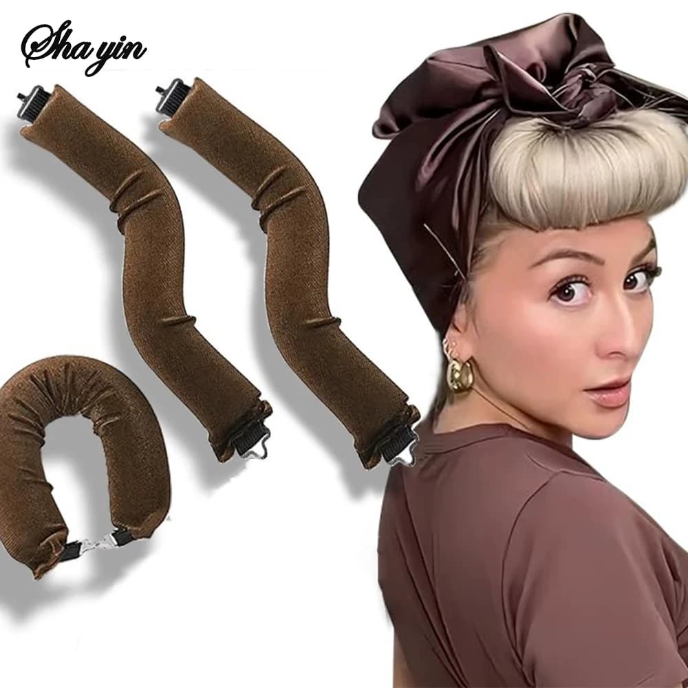 Heat-free curls, Heat-free curls, Heat-free Bigodini, Soft and Flexible Ricci with Hook, Sleeping Hair Styling Tools