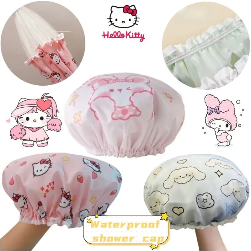 Shower Head Waterproof Double Layer Hello Kitty Cinnamoroll My Melody, Elegant and Carin With Printing, For Home And Christmas Gift