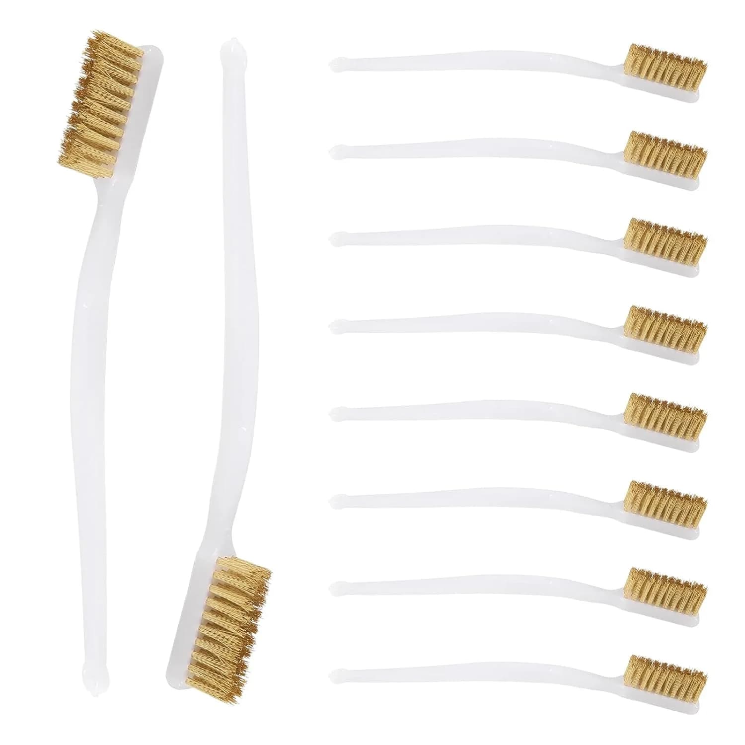 10 pezzi piccola spazzola in filo di rame spazzola in ottone stampante 3D ugello pulizia filo di rame spazzolino strumento manico pulizia spazzolino
