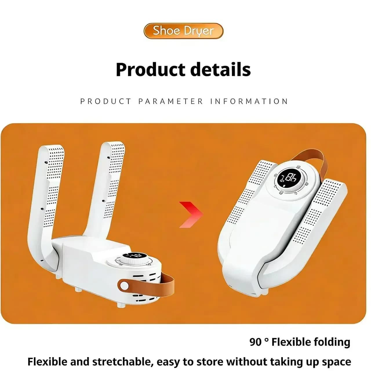 Asciugascarpe Intelligente con Timer per Uso Domestico, Deumidificatore a Temperatura Costante, Asciugascarpe Portatile Pieghevole, Elimina gli Odori, Pratico Riscaldatore per Scarpe