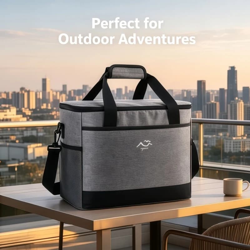 Large-Capacity Square Ice Packs Minimalist Insulated Lunch Box Bag Crossbody Fresh-Keeping Picnic Bag for Outdoor Use