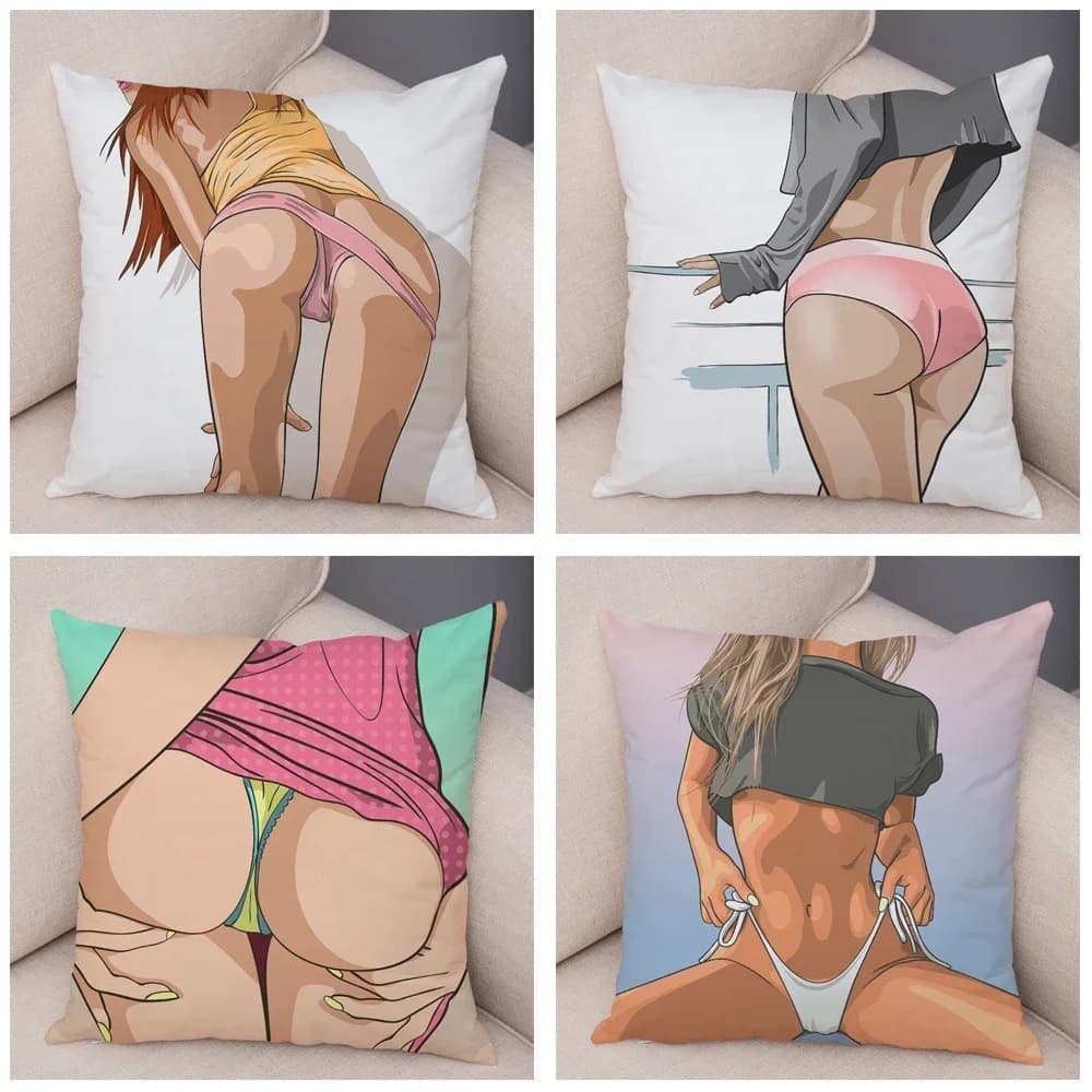 Federa di bella sexy decorative Cartoon Lady chest ass pad sofa auto house fashion girl federe decorative covers