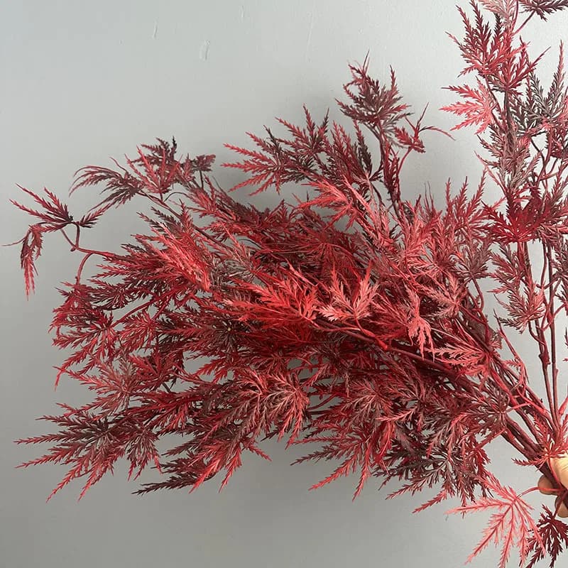 8pcs Simulation Green Plants Plastic Green Maple Leaf Restaurant Decoration Artificial Feather Maples Leaves Plant Cafe Decor