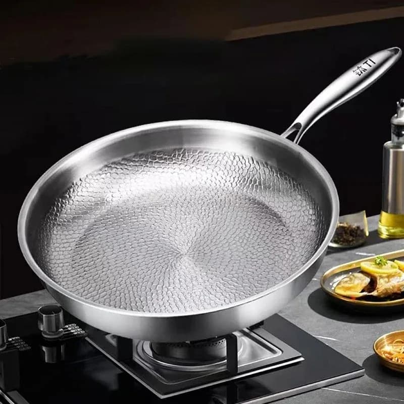 Stainless Steel Plate Titanium, Non-coated Non-coating, with Fish Shark Motive, for Steaks and Domestic Use, Kitchen Tools