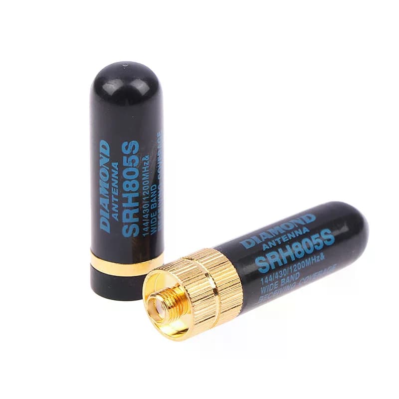 Antenna Dual Band SMA-M/SMA-F UHF+VHF SRH805S per Walkie Talkie Baofeng/YAESU