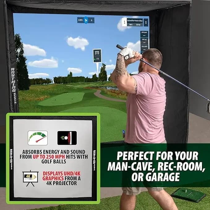 Golf Hitting Mats Projector Screen for Golf Practice and Training