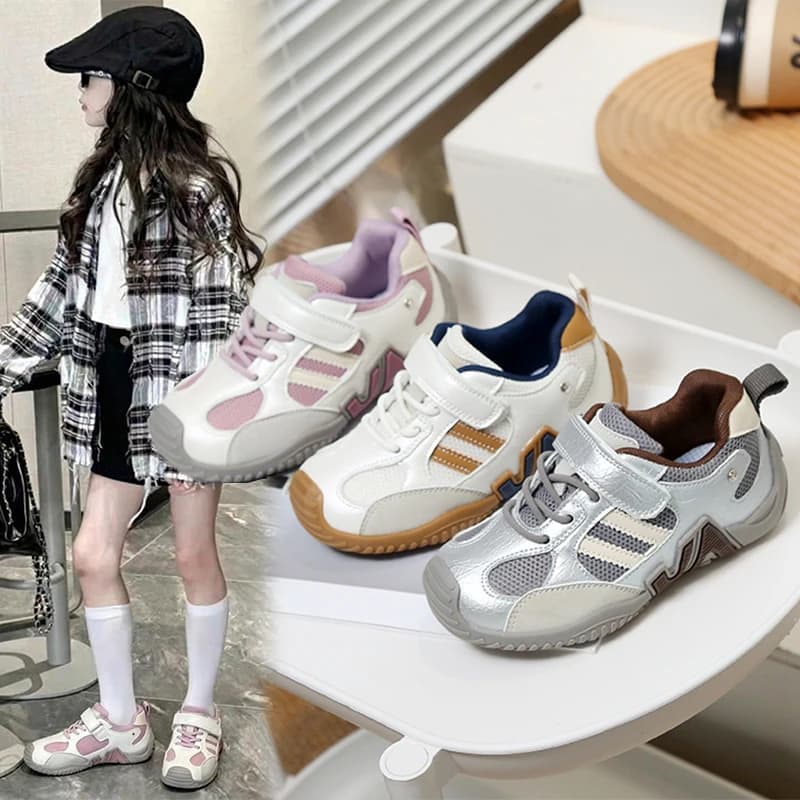 Sneakers in Rete con Patchwork per Bambini, Scarpe Casual con Chiusura in Velcro Regolabile, Antiscivolo, Antiurto, Suola Morbida per Bambini e Bambine