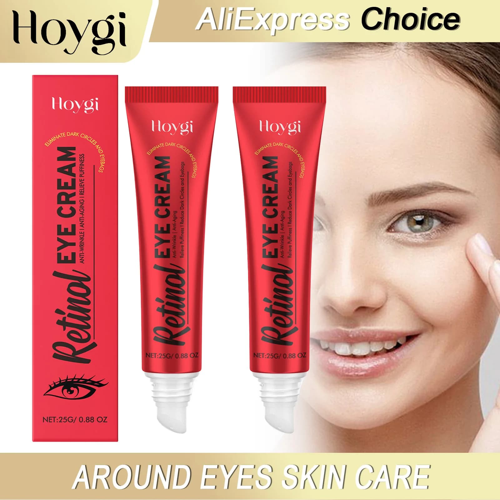 HOYGI Crema per gli occhi al retinolo Antirughe Rassoda la pelle attorno agli occhi Idratazione profonda Riduce le occhiaie Migliora il gonfiore Cura della pelle