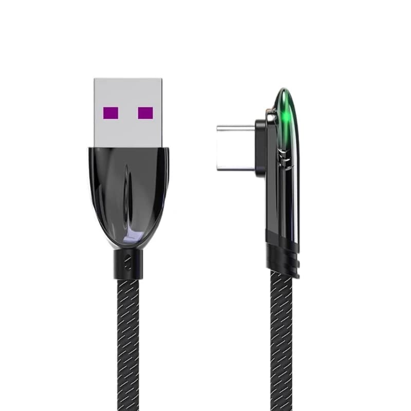Cavo di ricarica rapida TypeC da 120W 6A cavo di trasferimento dati USB C ad angolo retto e cavo di ricarica cavo a gomito da 90 gradi per giochi mobili
