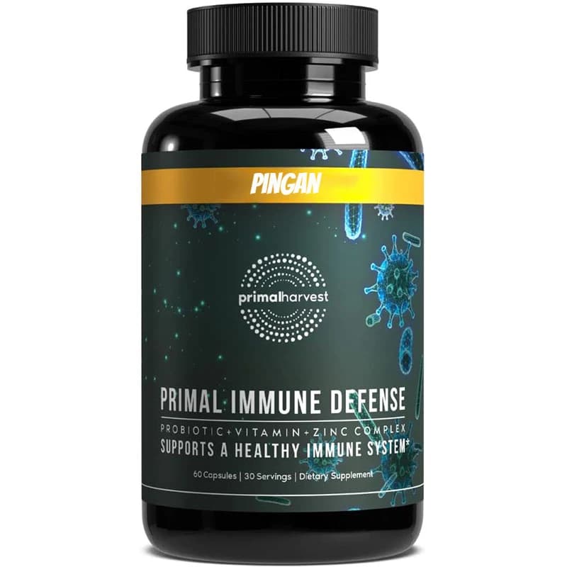 Primitive supplement Immune Defense 10 in 1, containing CFU 7 billion prebiotics and probiotics, zinc, vitamin C, B6, D3, K2