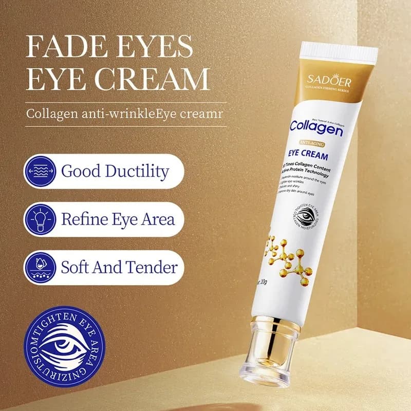 Crema Contorno Occhi al Collagene e Retinolo, Anti Occhiaie, Anti Borse, Rassodante, Idratante, Cura della Pelle per il Contorno Occhi