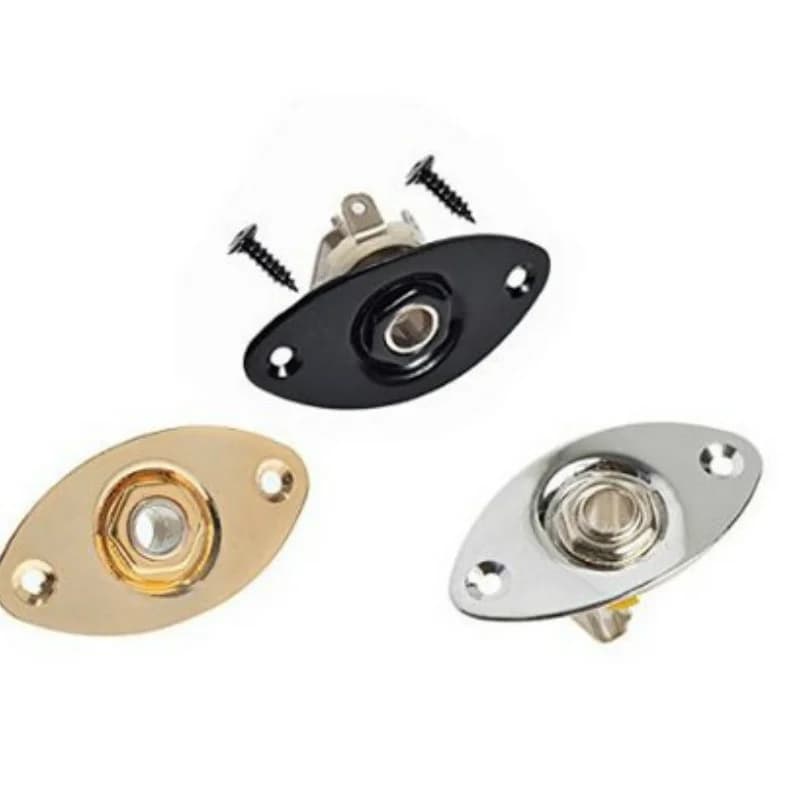 Hot High Quality 1pcs Chrome Oval Output Jack Plate Jackplate Socket W/Jack for Electric LP Guitar Useful Guitar Accessories
