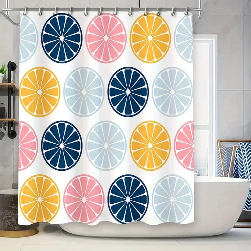 Tenda da doccia impermeabile con fodera decorativa per bagno con motivo a fetta arancione per uso domestico sarebbe un tit adatto a 128 caratteri