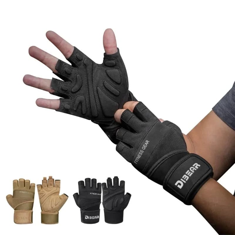Gym Gloves for bodybuilding with half fingers, weight lifting dumbbells, kettlebell, workout, women's men's anti-slip fitness gloves